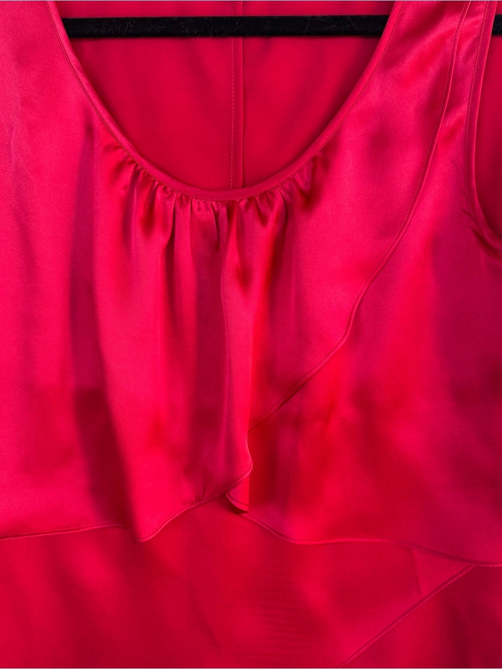 Talbots Red Silk Layered Ruffle Sleeveless Shell - Picture 4 of 6